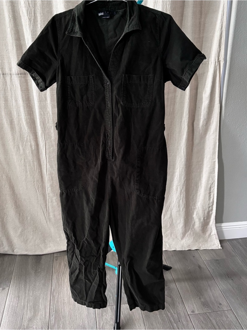 Hatch Dark Olive Corduroy Maternity Nursing Jumsuit